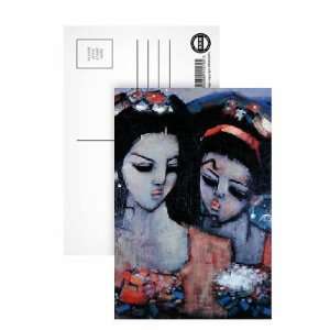  Sisters (oil on canvas) by Endre Roder   Postcard (Pack of 