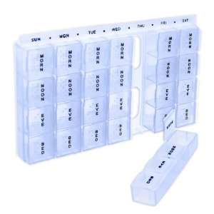   Box   4 Color Coded Compartments per Day   See Through with Braille