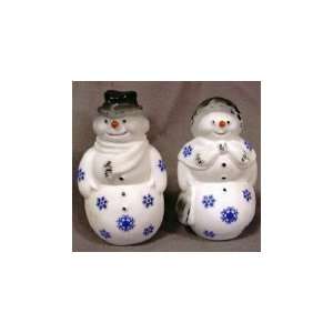  Rare Mr & Mrs Snow Man Sand Carved Hand Painted Snowflake 