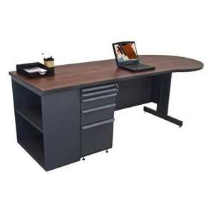  Marvel®   87W Teachers Conference Desk With Bookcase 