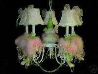 Whimsical Pink Princess Frog Childs Nursery Chandelier  