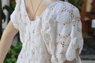 Soft & Gorgeous Cotton Hand Crochet Dress or Tunic Whi  