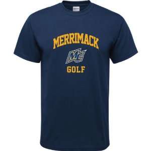  Merrimack Warriors Navy Youth Golf Arch T Shirt Sports 