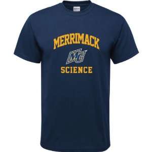 Merrimack Warriors Navy Youth Science Arch T Shirt  Sports 