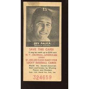   Card Erv Palica Brooklyn Dodgers EX   MLB Cards