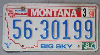 Montana Bicentennial License Plate  