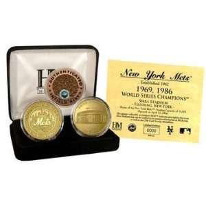   New York Mets 24KT Gold And Infield Dirt 3 Coin Set