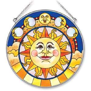  6.5 Round Sun & Moon Stained Glass Suncatcher by Amia 