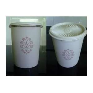  Tupperware Retro Decorator Canister in Almond with Instant 