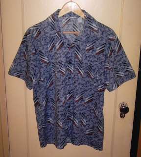 Vintage 70s CORTEL mens retro poly shirt, Canada, Lrg  