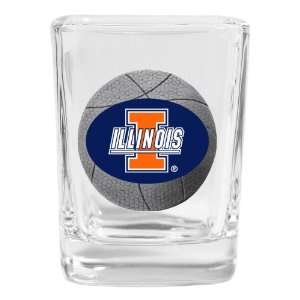 Illinois Basketball Square Shot Glass 