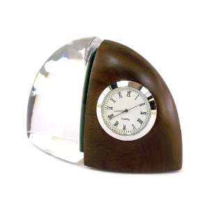    Innermission Crystal & Walnut Dekstop Clock