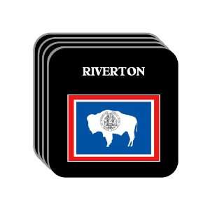 US State Flag   RIVERTON, Wyoming (WY) Set of 4 Mini Mousepad Coasters
