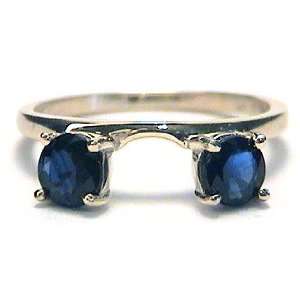  Sapphire Round Ring Wrap Guard Enhancer 10k yellow gold Jewelry