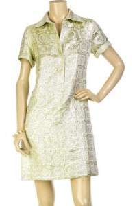 Diane von Furstenberg Gold Mint Reno S/S Dress NWT 6  