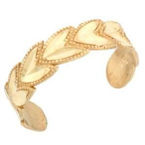    10k Solid Yellow Gold 4mm Chevron Diamond Cut Toe Ring Jewelry