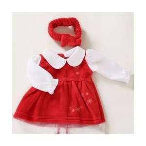  Baby Red Snowflake Dress and Headband Set Toys & Games