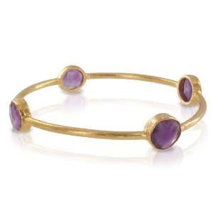  ELYA Designs 22K Yellow Gold Plated Bangle with Four 
