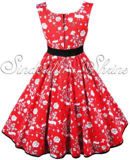 Hell Bunny Red ~EViTa~ Love Bird 50s Rock & Roll Prom Party Dress XS 