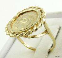 20oz Pure Gold Chinese Panda Coin Ring   1986 5 Yuan 10k Yellow Gold 