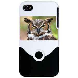  iPhone 4 or 4S Slider Case White Great Horned Owl 