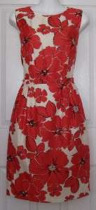 NWT NEW DIRECTION CREAM/CORAL FLORAL PRINT SHEATH DRESS SIZE 6 $86 
