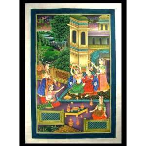  Miniature painting, Mughal Lovers