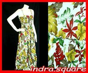 Vintage Hippie Floral long Dress S L 4 6 8 10 12 #A43  