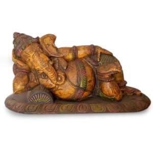  Wood sculpture, Hedonistic Ganesha
