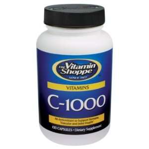  Vitamin Shoppe   C 1000, 1000 mg, 100 capsules Health 