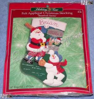 Bucilla BASEBALL SANTA Felt Christmas Stocking Kit  