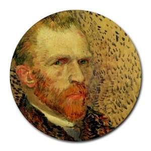   Self Portrait 5 By Vincent Van Gogh Round Mouse Pad