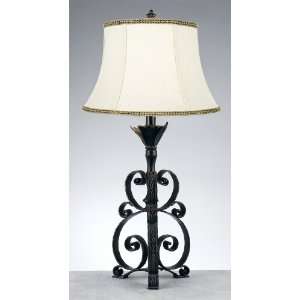  Quoizel Hierro Wrought Iron Tall Buffet Table Lamp