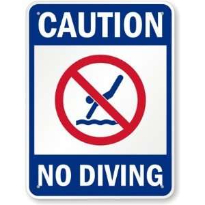 Caution No Diving (With Graphic) High Intensity Grade Sign 