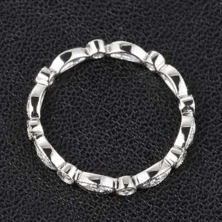   Antique Style .32ct Diamond Milgrain 14K White Gold Wedding Band Ring