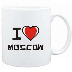  Mug White I love Moscow  Capitals