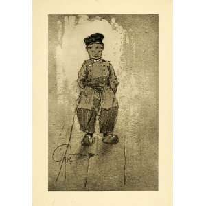 1909 Print Boy Portrait Dutch George Wharton Edwards Child Netherlands 