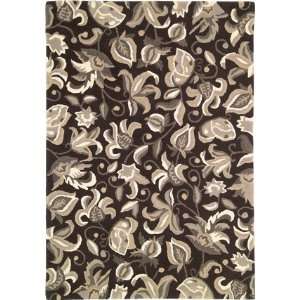 Company C Wentworth Floral 18336 Charcoal 8 X 11 Area Rug  