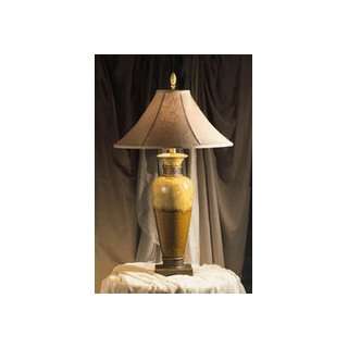  Kichler 70058 Westwood Table Lamp Gold and Amber Glaze 