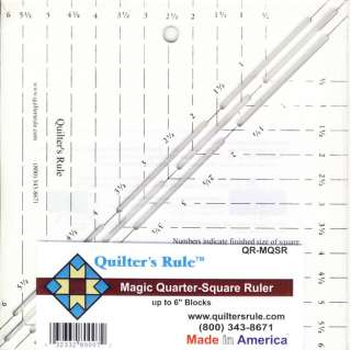 Quilters Rule   Magic Quarter Square Ruler  