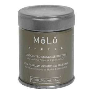 MoLo Africa Unscented Massage Butter, Nourishing Shea & Essential Oil 