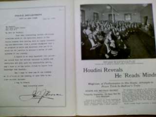 Rare 1920s Magician Harry Houdini Souvenir Program with many Photos 