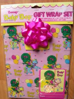 Vintage 1993 Barneys Baby Bop Gift Wrap Set MIP  