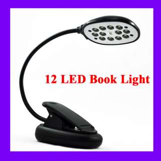 12 LED Flexibly Reading Book Music Stand Light Lamp  