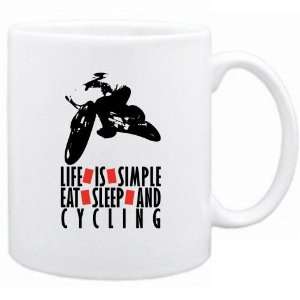  New  Life Is Simple. Ea , Sleep & Cycling Mug Sports 