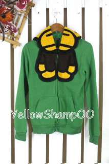 cute monkey hooded jacket green xs/s  