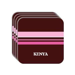   KENYA Set of 4 Mini Mousepad Coasters (pink design) 