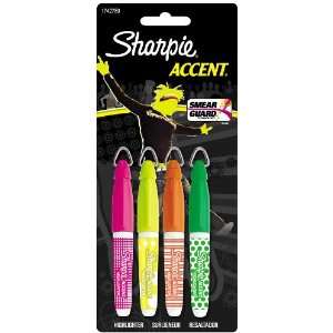  Sharpie Accent Mini Highlighters, 4 Colored Highlighters 