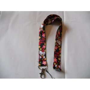   for Keychain /cell phones/,mp4 players/ID badge BLACK WITH FLOWERS