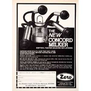  1980 Ad Zero Concord Milking Machine Twin Vacuum System 